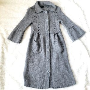 BCBG Maxazria long gray sweater